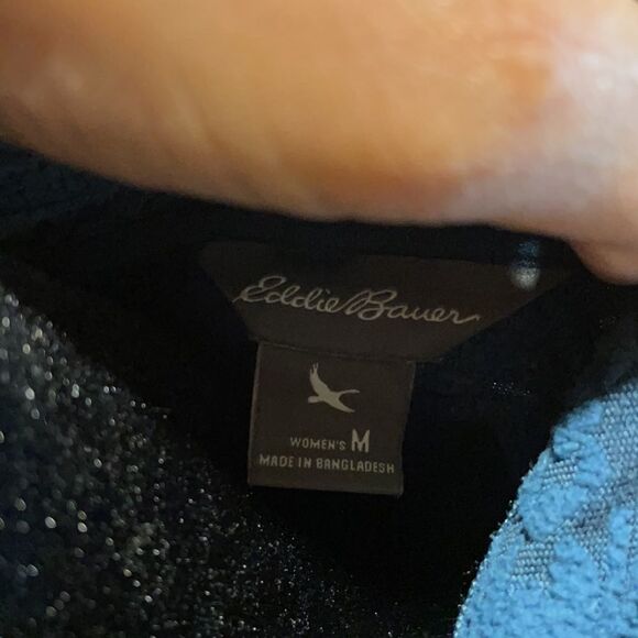 Eddie Bauer | Teal Quarter Zip Pullover Sweater, size M - Picture 9 of 16